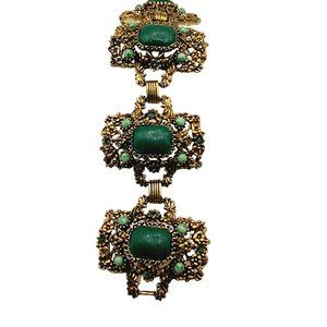 Vintage Selro Style Wide Elaborate Panel Bracelet (A559)
